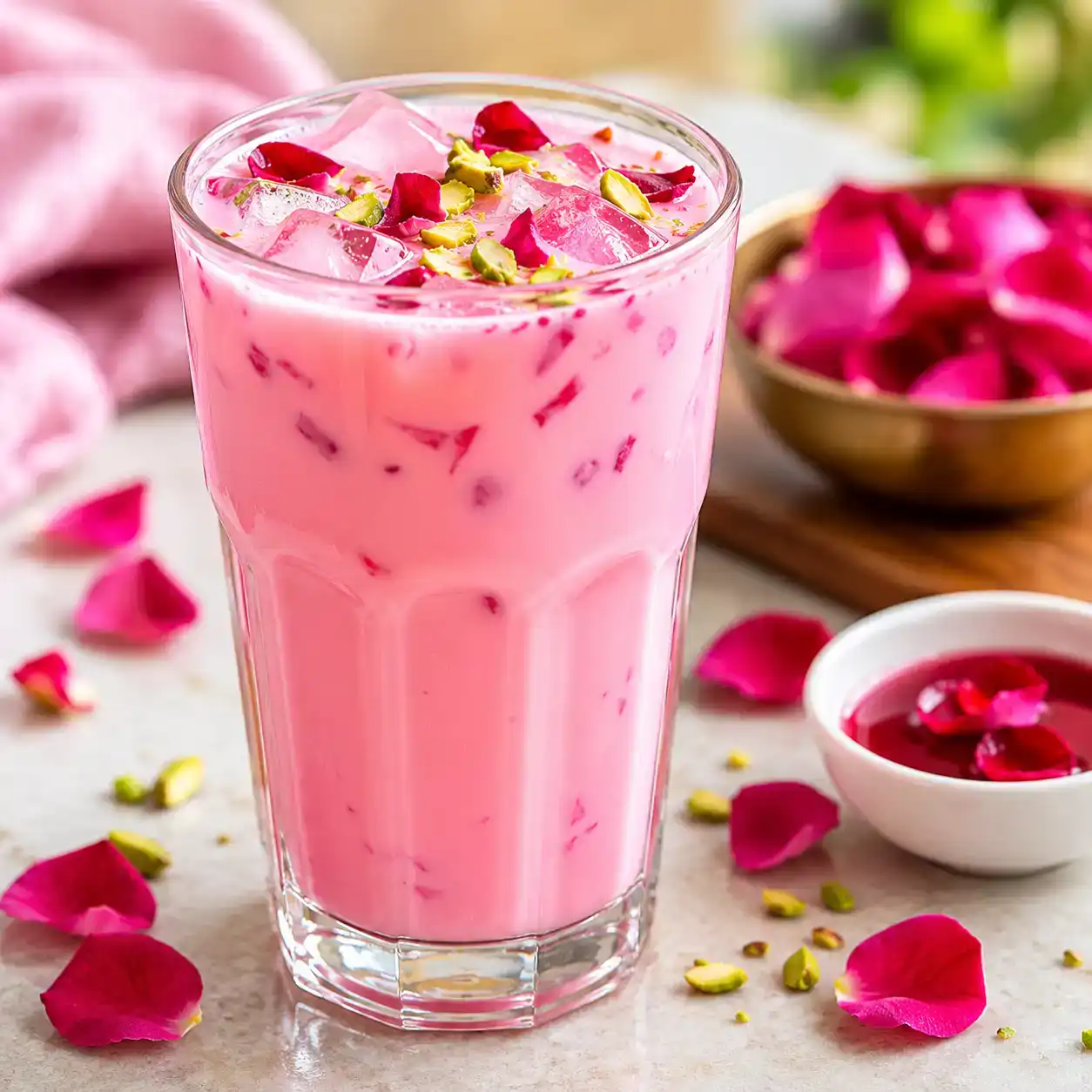 Rose Milk — Experience the delicate whisper of fresh rose petals in every sip at Apna Bazar - Eatery
